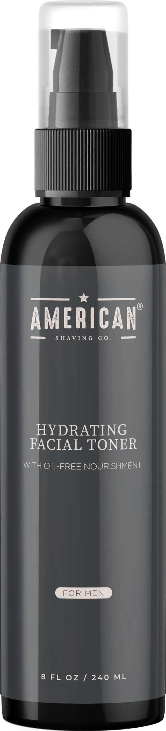 American Shaving Co. Hydrating Facial Toner with Oil-Free Nourishment,8 oz Bottle,Made in USA,Quick Absorption,Quality Potent Ingredients,Deep Penetration,Non-GMO,GMP Certified,Cruelty-Free Products