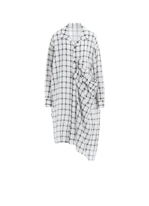 COTTON CUPRO PLAID SHIRT DRESS