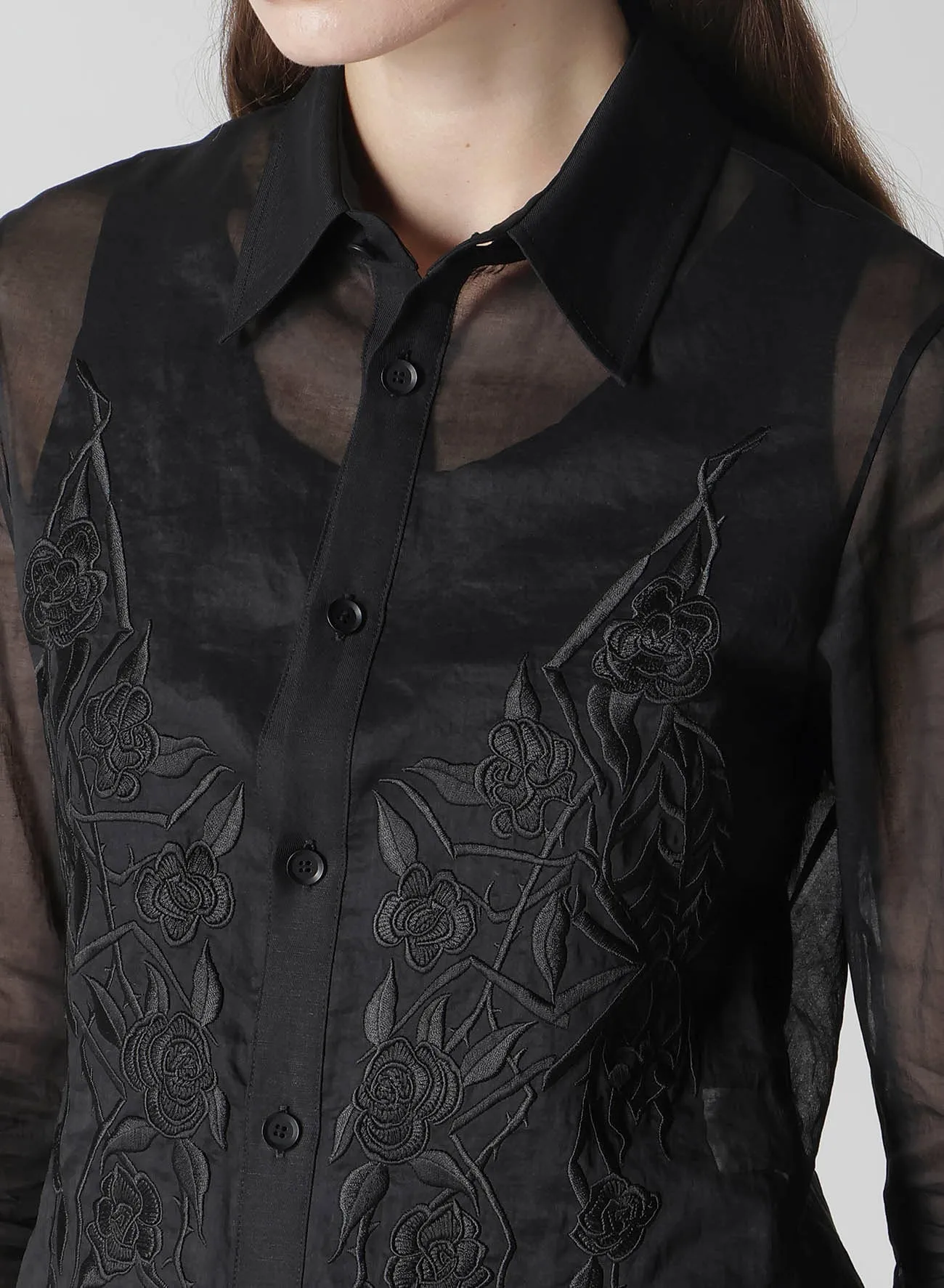 COTTON ORGANZA LAWN BACKSIDE FLARED SLIM B