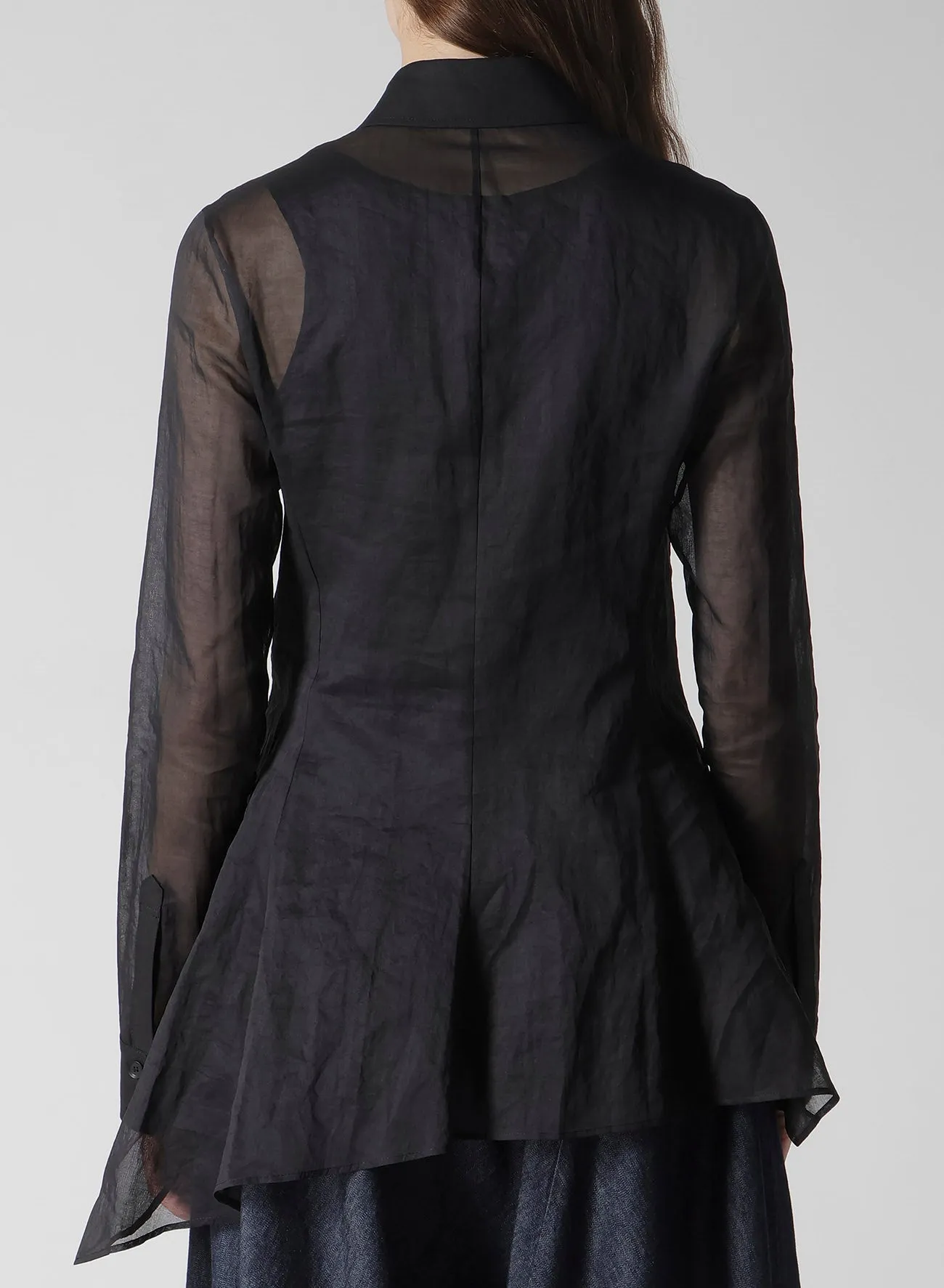 COTTON ORGANZA LAWN BACKSIDE FLARED SLIM B