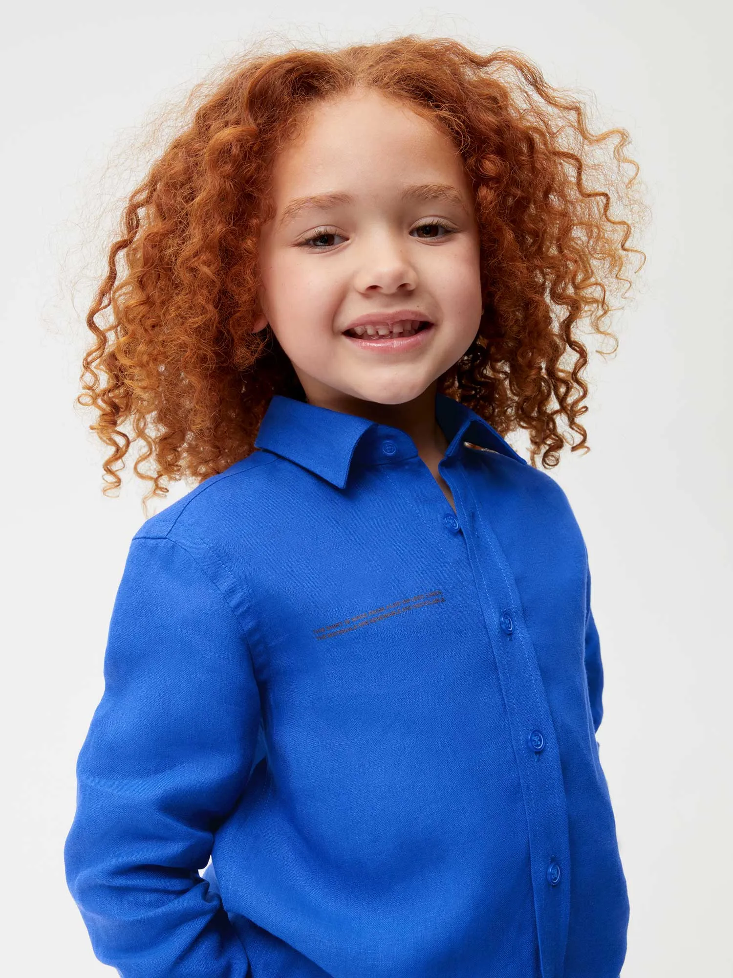 Kids Aloe Linen Long Sleeve Shirtcobalt blue