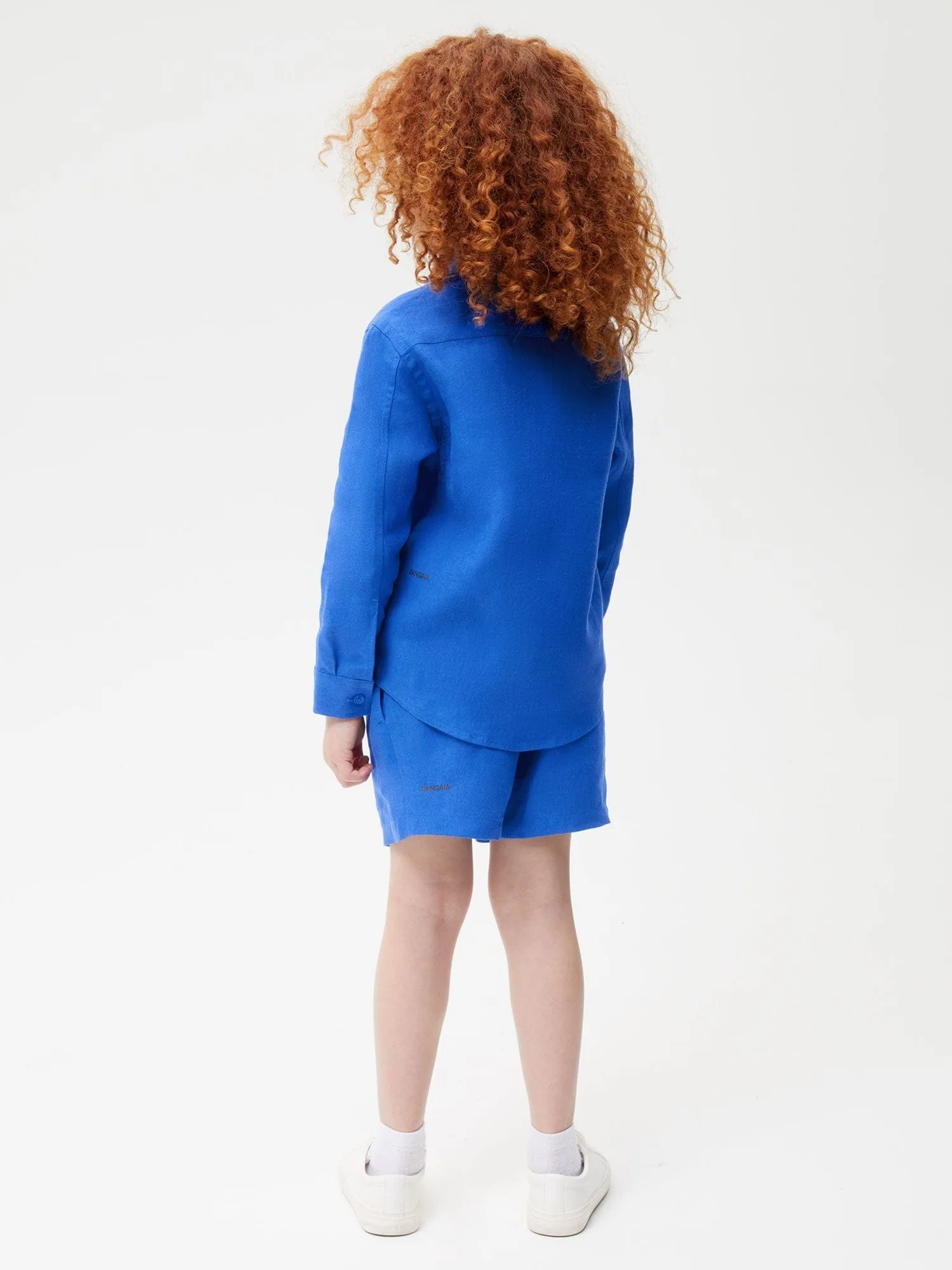 Kids Aloe Linen Long Sleeve Shirtcobalt blue