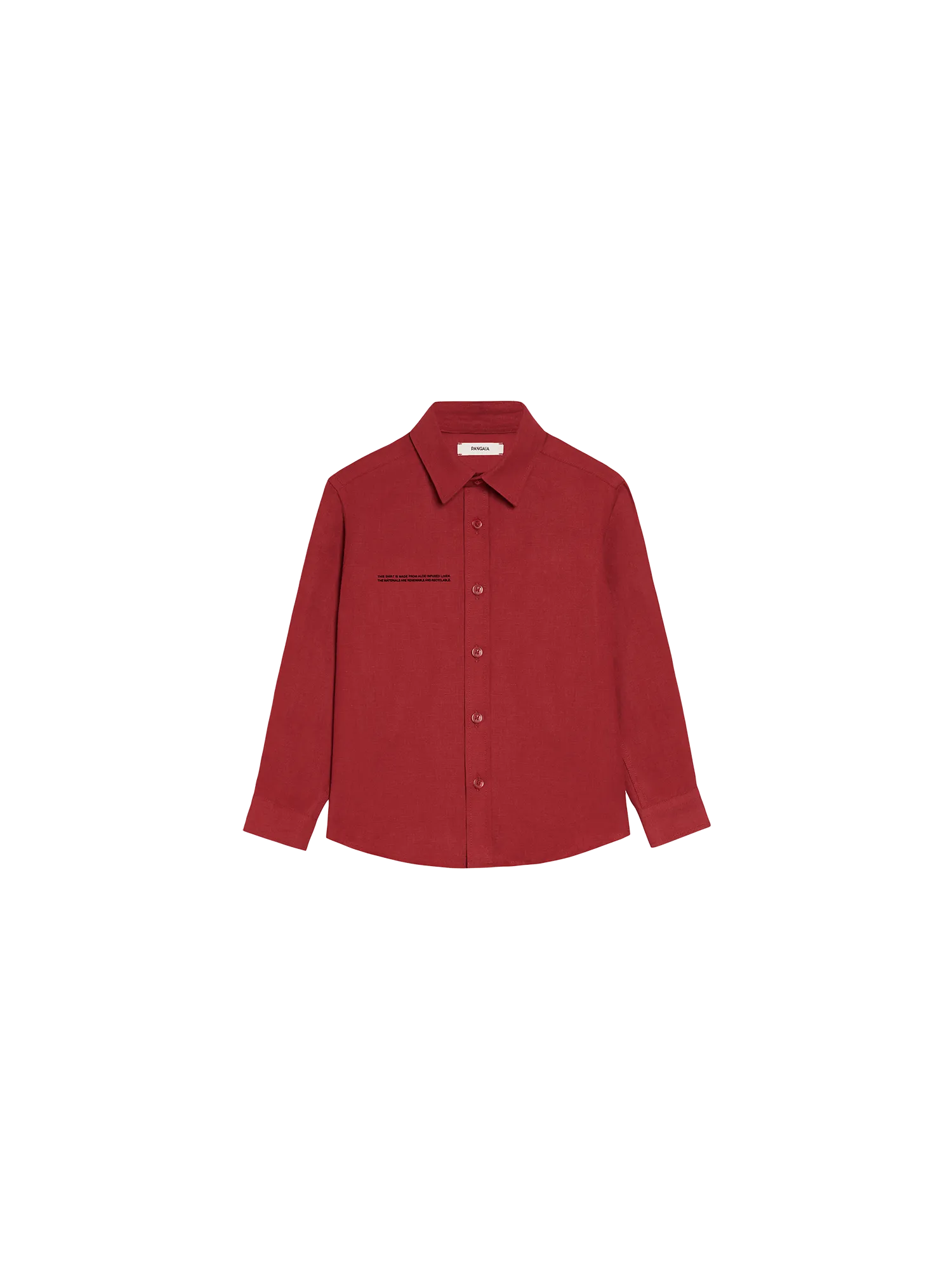 Kids Aloe Linen Long Sleeve Shirtcranberry red