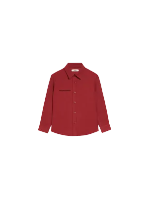 Kids Aloe Linen Long Sleeve Shirtcranberry red