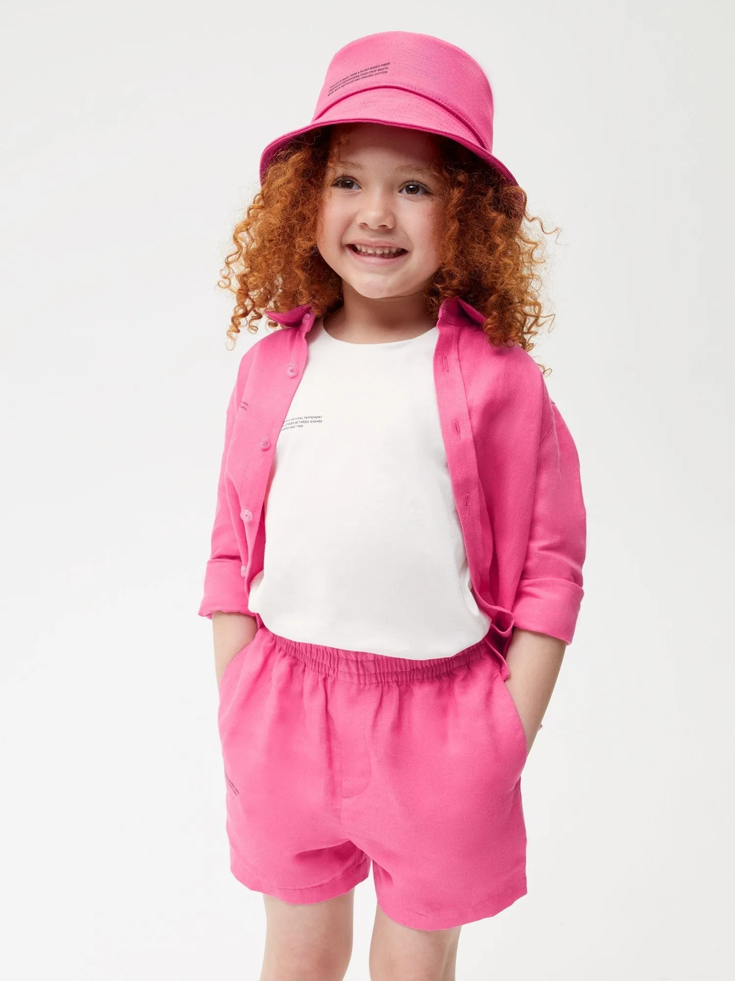 Kids Aloe Linen Shortsflamingo pink