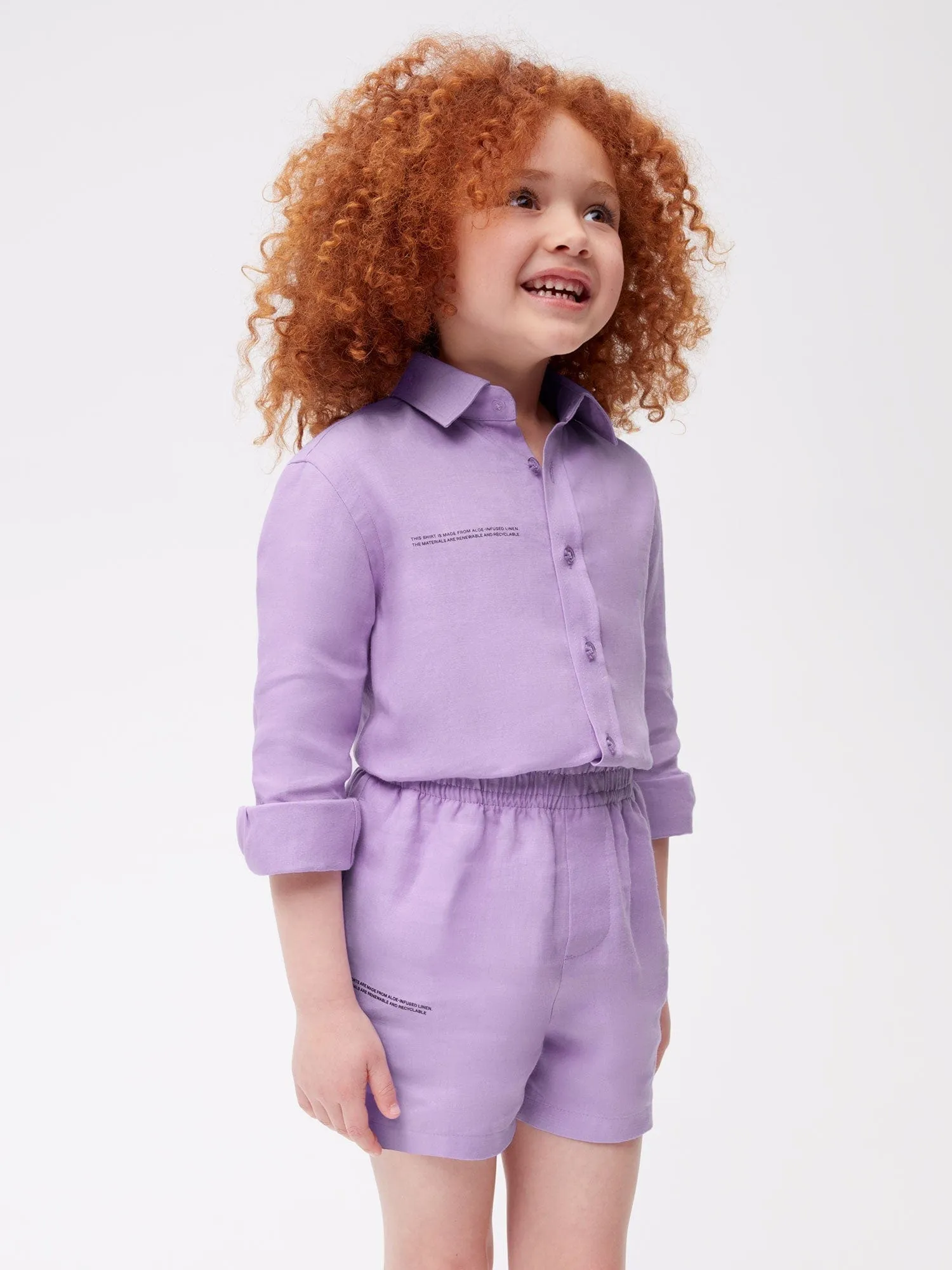 Kids Aloe Linen Shortsorchid purple