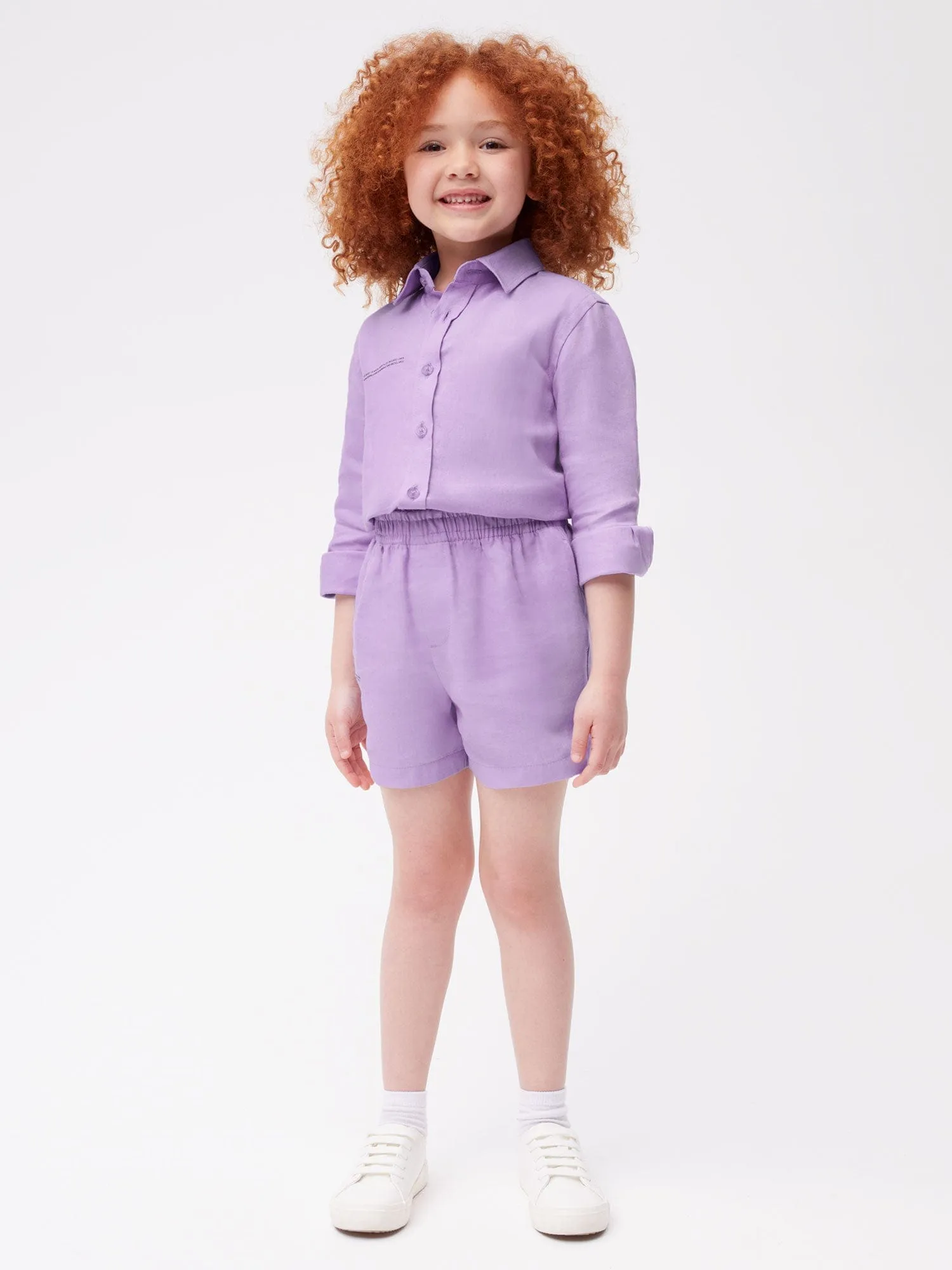 Kids Aloe Linen Shortsorchid purple