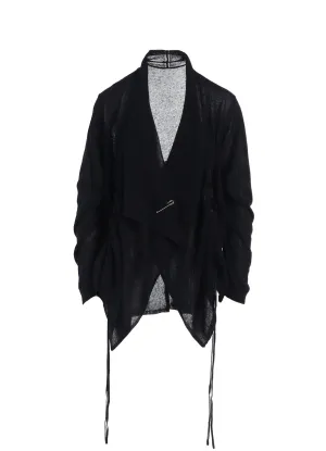 PLAIN STITCH GATHER DETAIL CARDIGAN