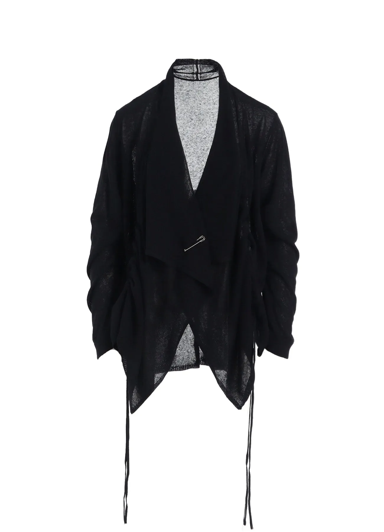 PLAIN STITCH GATHER DETAIL CARDIGAN