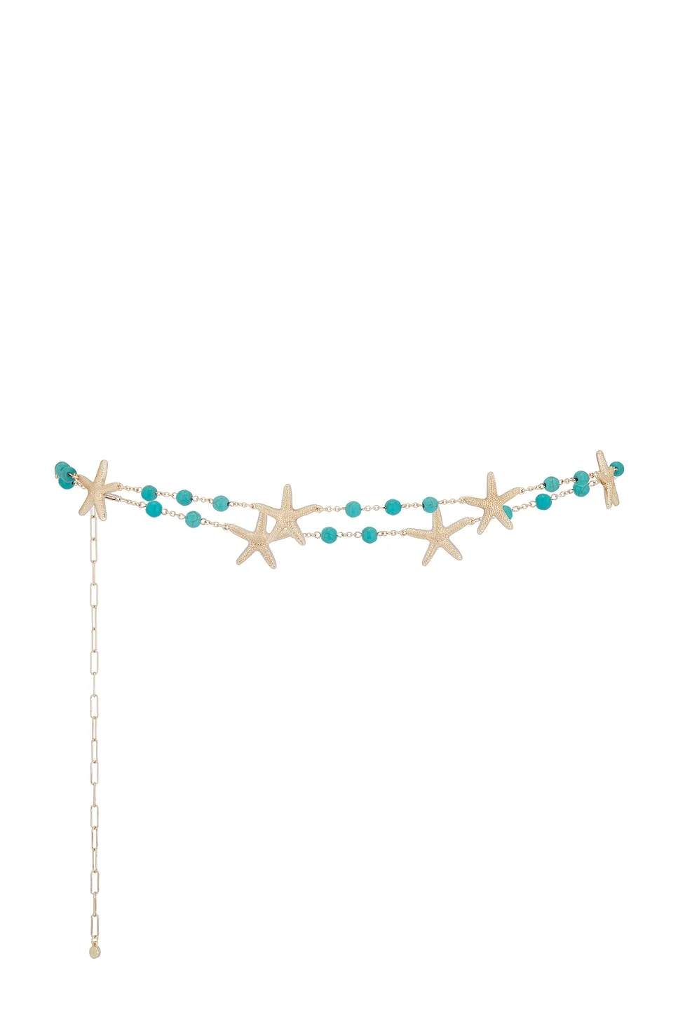 Starfish Beaded Waist Chain - Gold Tone
