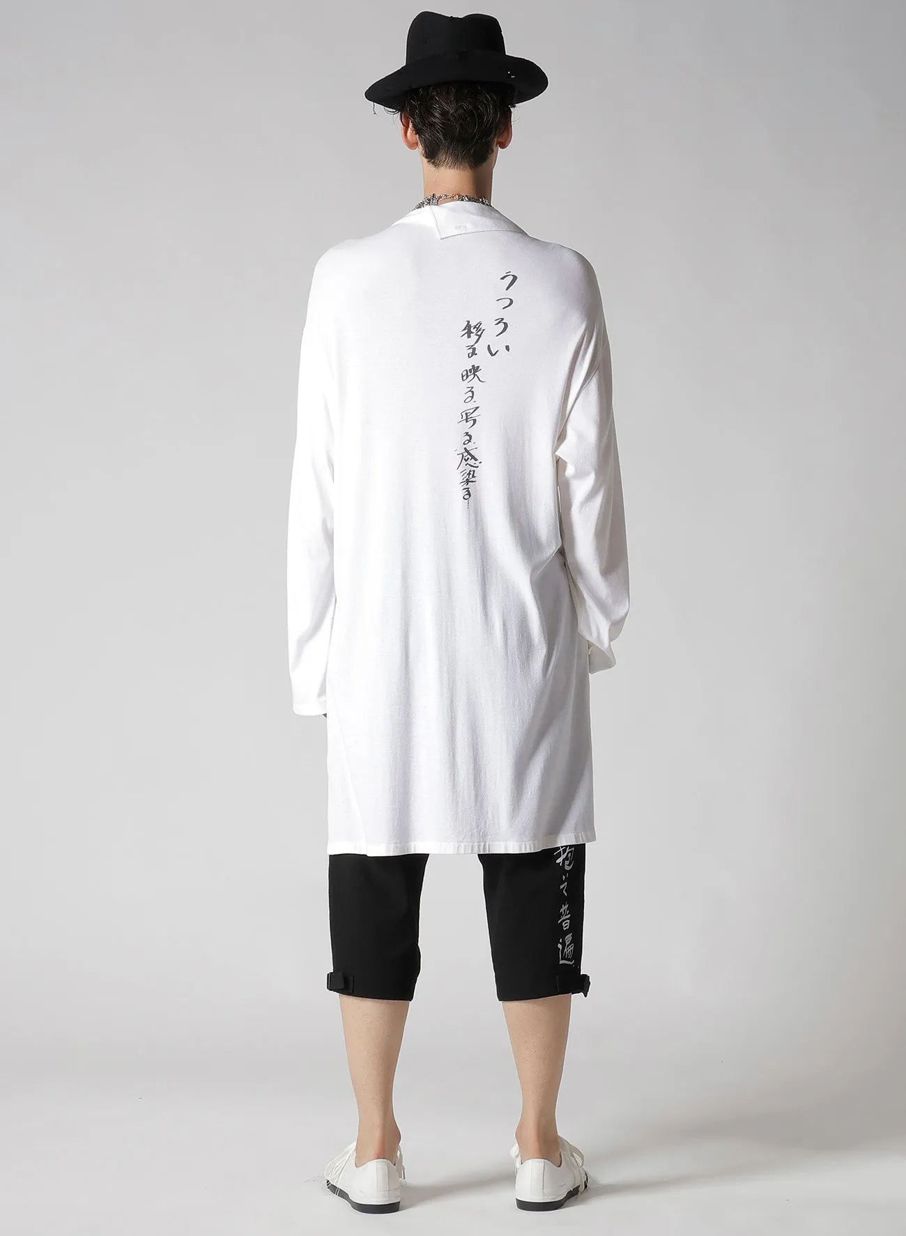 WHITE HARD TWISTED HIGH WET ASYMMETRIC STAND BLOUSE