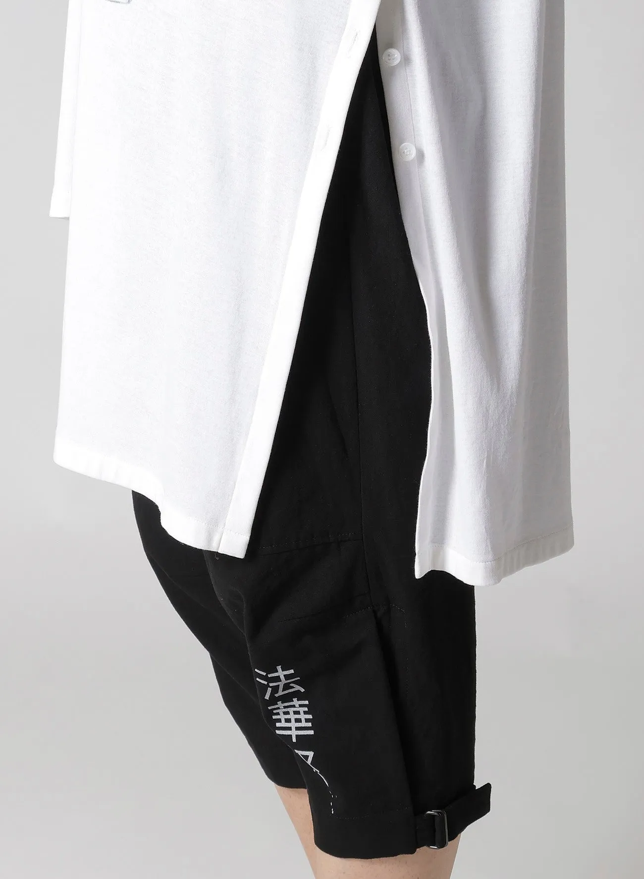 WHITE HARD TWISTED HIGH WET ASYMMETRIC STAND BLOUSE