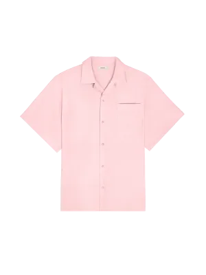 Womens Aloe Linen Camp Collar Shirtmagnolia pink