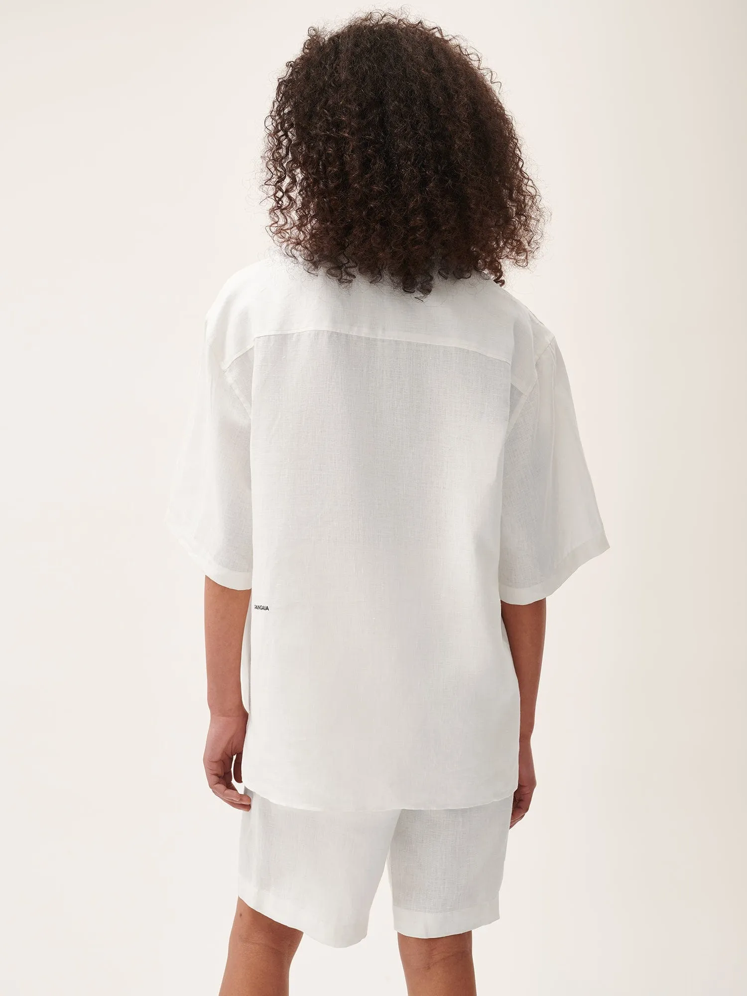 Womens Aloe Linen Camp Collar Shirtoff-white