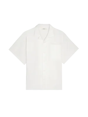 Womens Aloe Linen Camp Collar Shirtoff-white